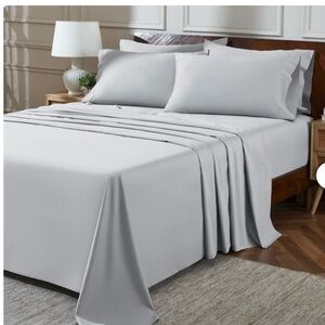 Premium Light Gray Sheet Set - Soft Home Bedding